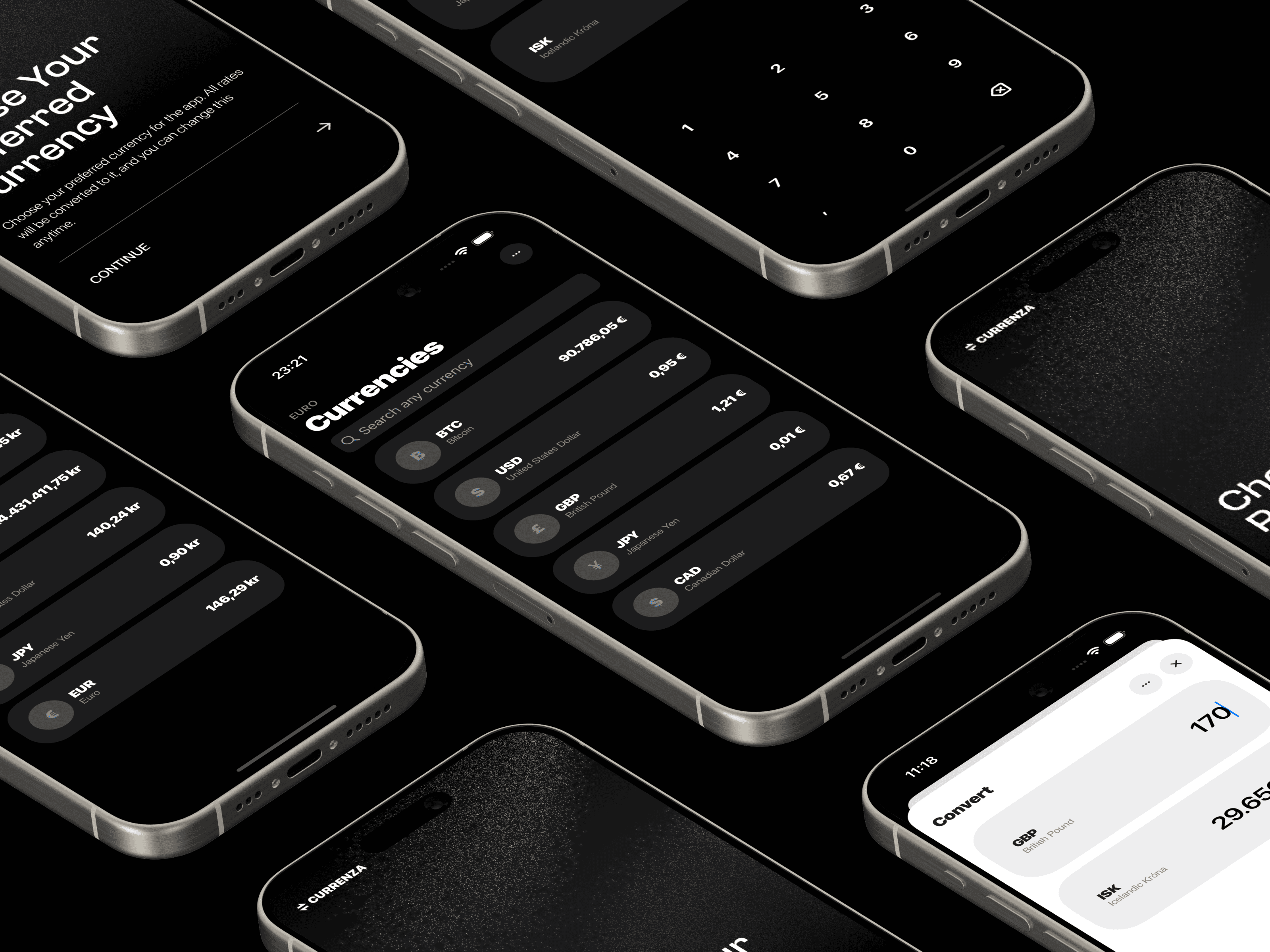 Currenza: Einfalt app til að fylgjast með gengi gjaldmiðla í rauntíma.